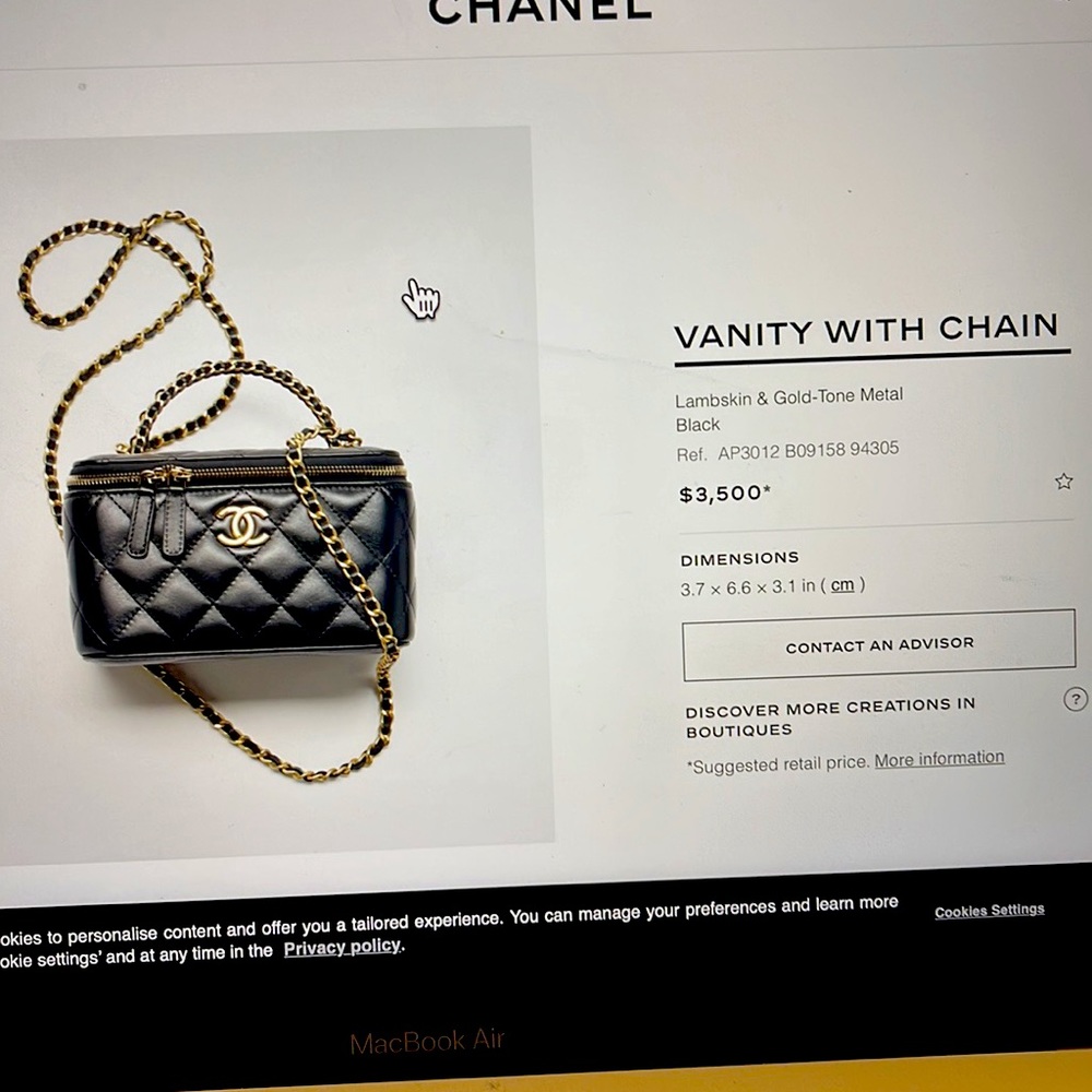 Chanel lambskin mini vanity bag.. just purchased last july